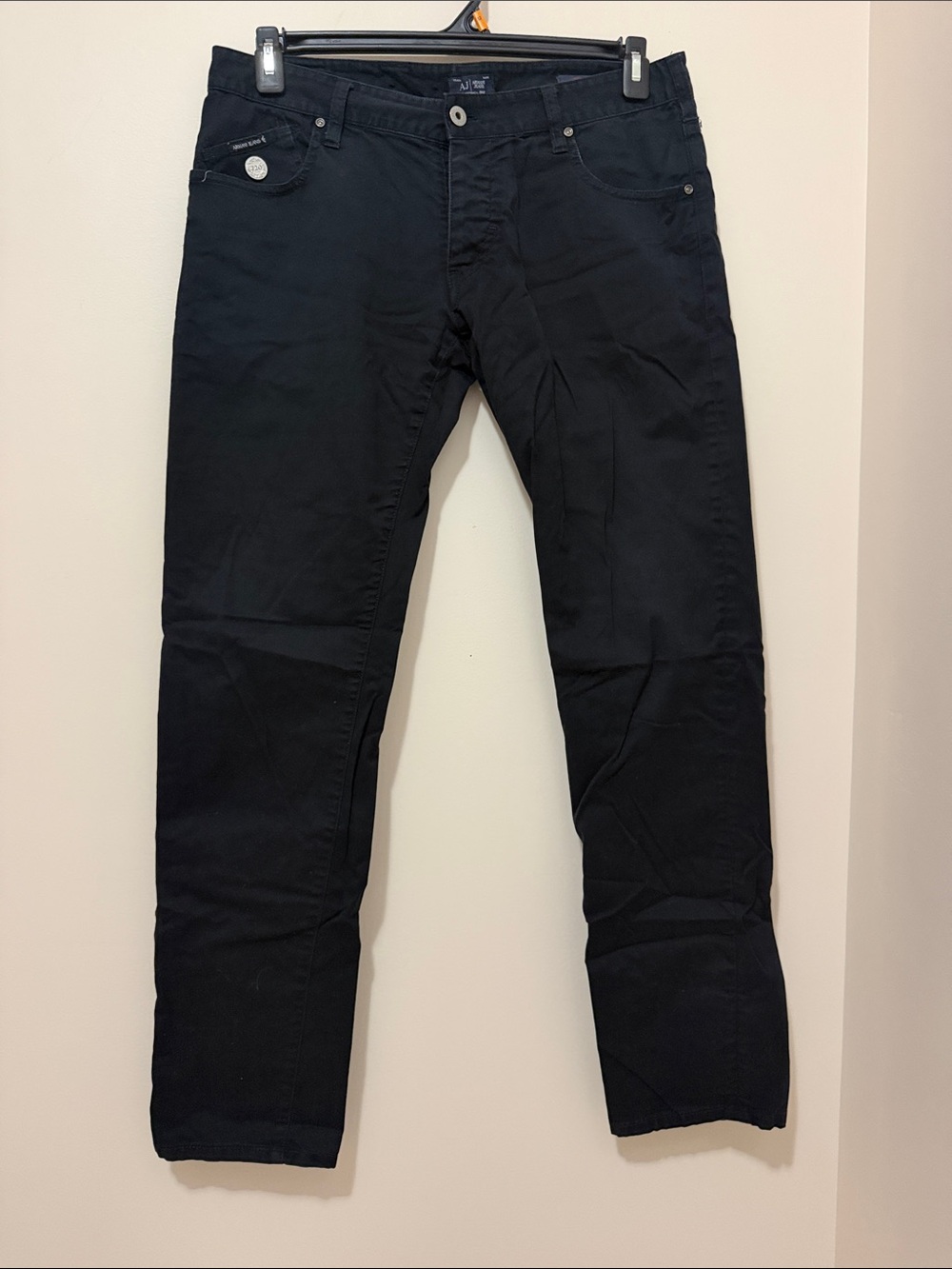 Armani Jeans Men's Skinny Black Stretch Denim